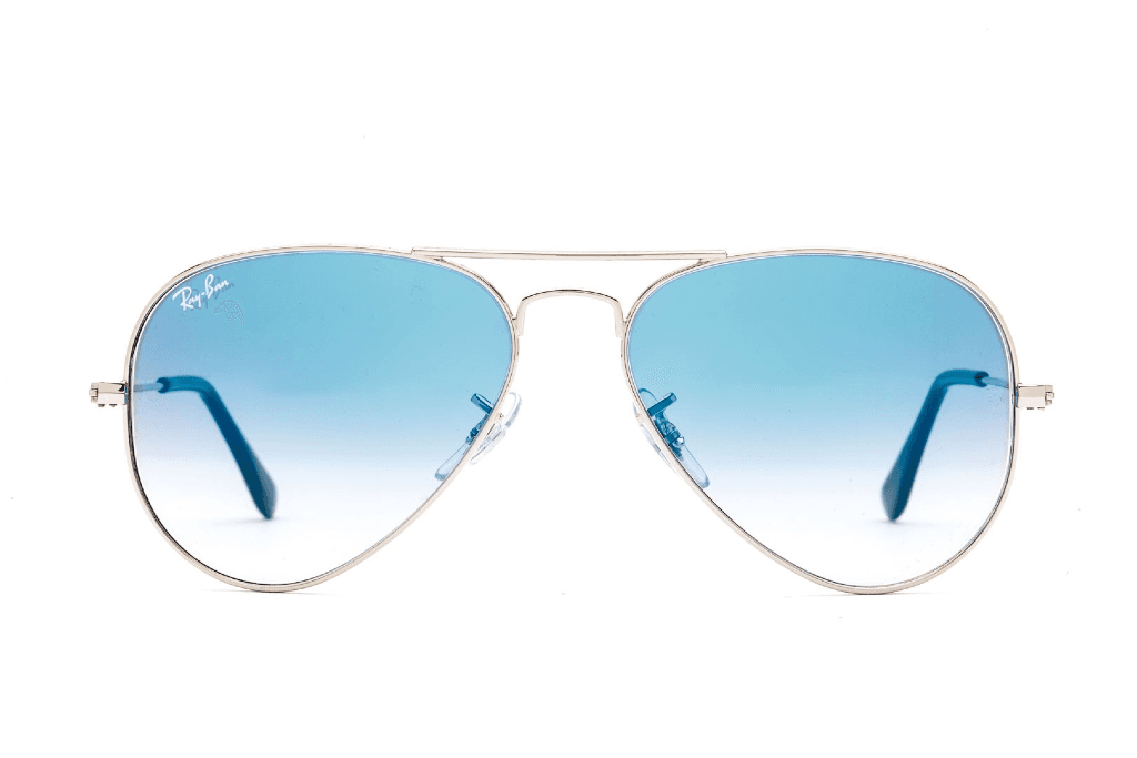 RAYBAN ORB 3025 003/3F SILVER FRAME CLEAR GRADIENT BLUE LENSES